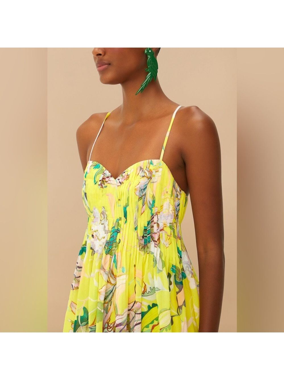 Farm Rio Yellow Jellyfish Bouquet Layered Maxi Dress - Picture 3 of 9